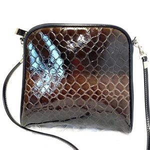 Vittorio Croc Embossed Vegan Leather Crossbody Bag